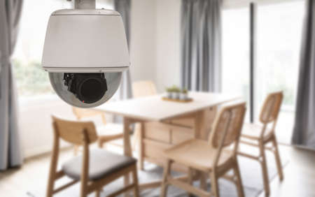 3d rendering security camera or cctv camera in homeの写真素材