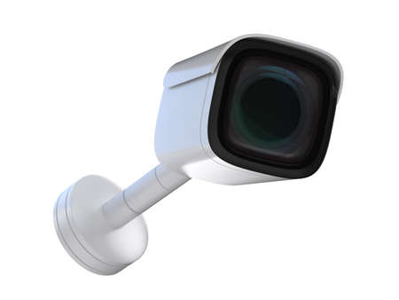 3d renderingÂ security camera or cctv camera isolated on white