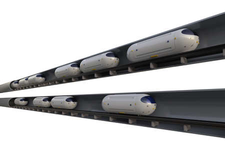 Transportation technology with 3d rendering high speed automation trains in tunnels