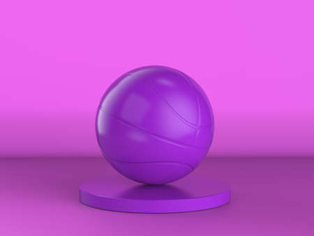 3d rendering purple basketball ball on purple backgroundの写真素材