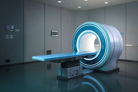 3d rendering mri scan machine or magnetic resonance imaging scan deviceの写真素材
