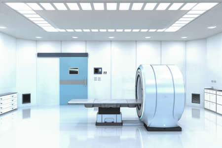 3d rendering mri scan machine or magnetic resonance imaging scan deviceの写真素材