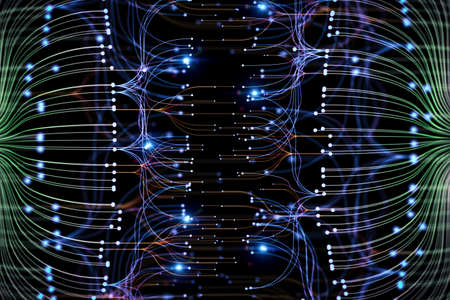 3d rendering big data visualization digital data threads plot network