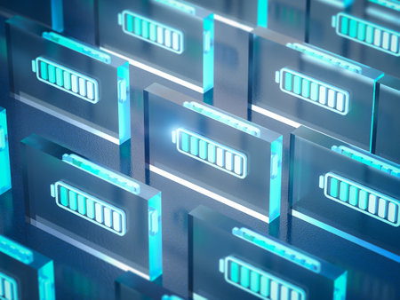 3d rendering ev car battery icon or sign with glow