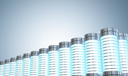 3d rendering group of alkaline and li-ion or rechargeable batteriesの写真素材