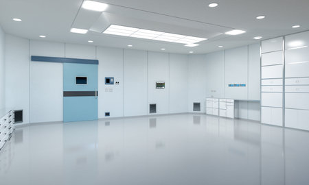 3d rendering surgery room or hospital laboratory interior with medical suppliesの写真素材