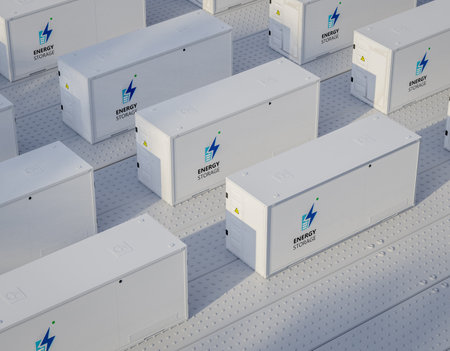 3d rendering energy storage system or battery container unitの写真素材