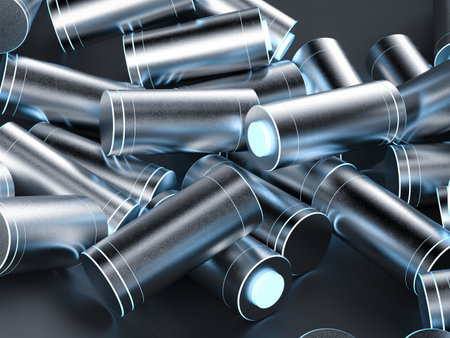 3d rendering group of alkaline or rechargeable batteries