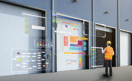 Asian worker or engineer work at warehouse with digital tablet