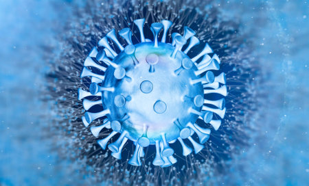 3d rendering x-ray coronavirus cell or covid-19 cell diseaseの写真素材