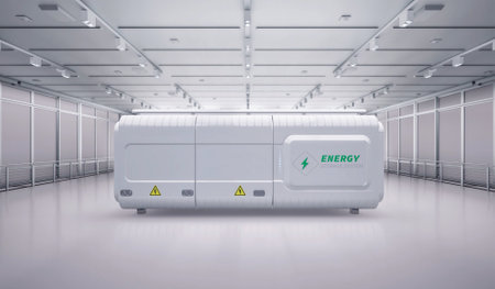 3d rendering energy storage system or battery container unit in factoryの写真素材