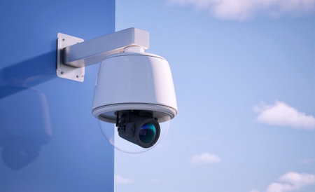 3d rendering security camera or cctv camera for public safetyの写真素材
