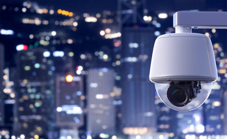 3d rendering security camera or cctv camera for public safetyの写真素材