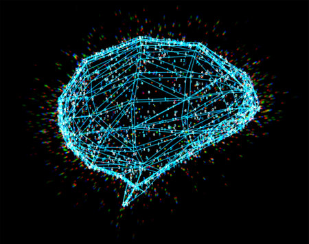 3d rendering ai digital brain with shining light