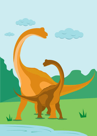 The Dinosaurs in Natureのイラスト素材