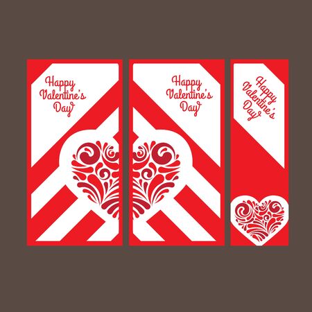Valentines day. Abstract cards with hearts and backgroundのイラスト素材