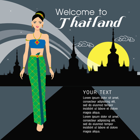 The Thailand beautiful women with backgroundのイラスト素材