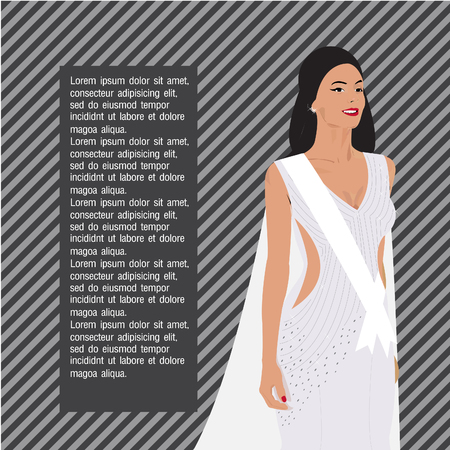 The beautiful women in dress designのイラスト素材