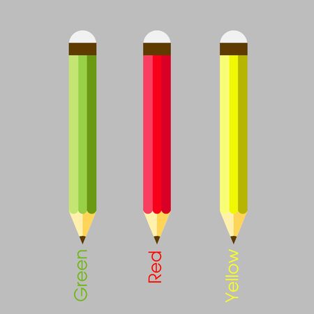 Vector -  color pencils set  on  background.のイラスト素材