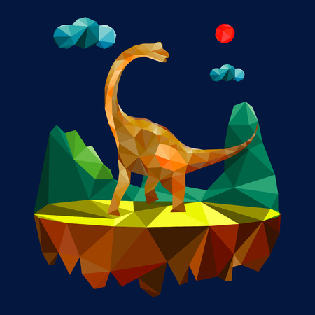 Polygon style dinosaur vectorのイラスト素材
