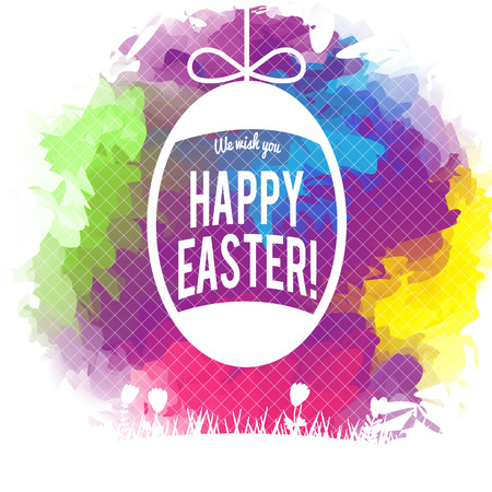 Spring Easter background with egg (happy)のイラスト素材
