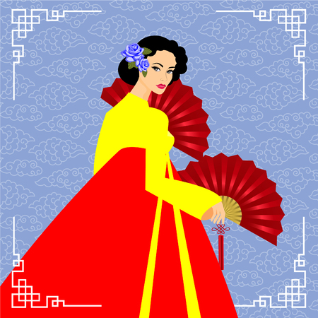 The beautiful Korea womenのイラスト素材