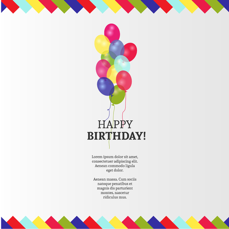 Vector birthday card with balloonsのイラスト素材