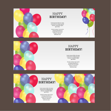 Vector birthday card with balloonsのイラスト素材