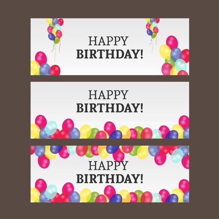 Vector birthday card with balloonsのイラスト素材