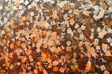 Golden Plate, Gold paper texture on Buddha sculptureの写真素材