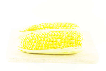 corn ear group on white background