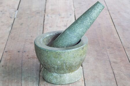 stone mortar : thai food cookingの写真素材