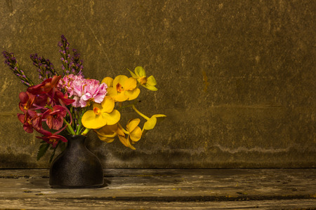 still life vase with flowersの写真素材