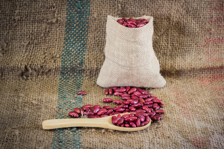 Red bean on sackcloth