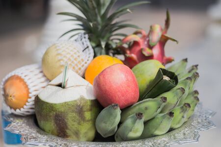 Fruit on a trayの写真素材