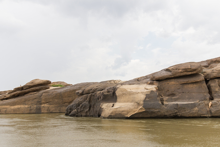 Rock on the Mekong Riverの写真素材