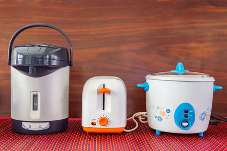 Rice cooker,Kettle,Toaster.kitchen equipment.の写真素材