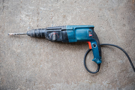 Hammer drill background. Close-up The electric tool.の写真素材