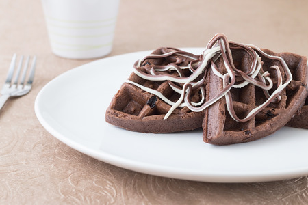 Chocolate waffleの写真素材