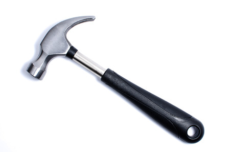 Hammer on white.の写真素材