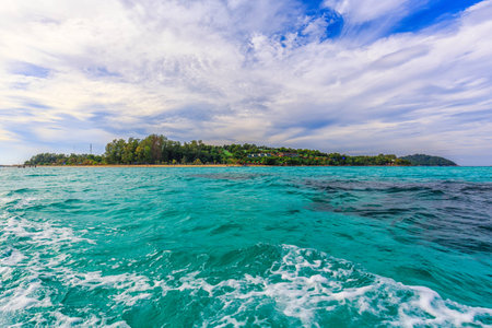 A View of Koh Lipe Island from the Boat, Satun, Thailandの写真素材