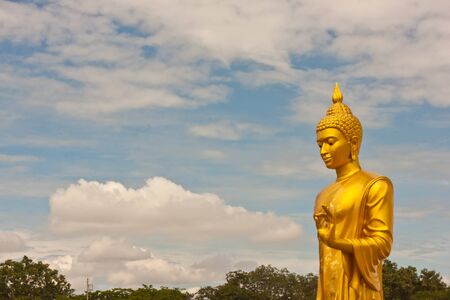 buddha image with beauty skyの写真素材