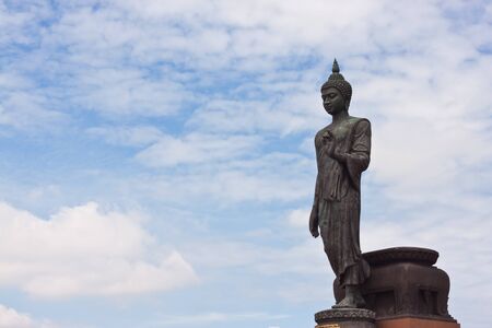 buddha image with beauty skyの写真素材