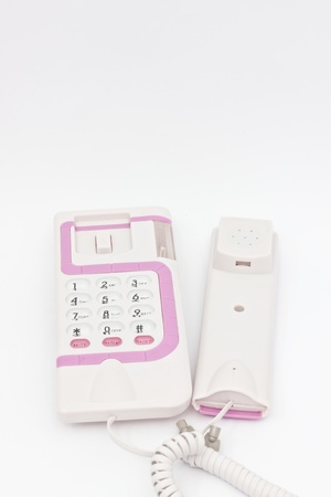telephone over white paperの写真素材
