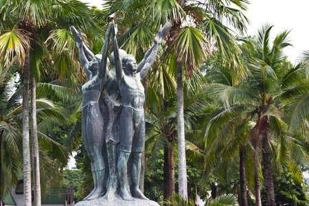 family image at the park in thailandの写真素材