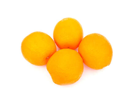 many oranges over white paperの写真素材