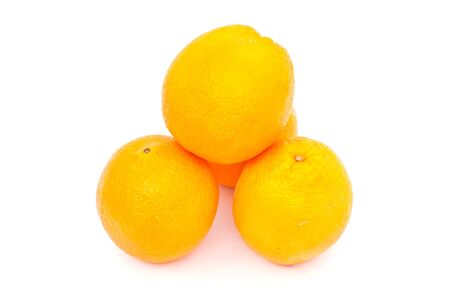 many oranges over white paperの写真素材
