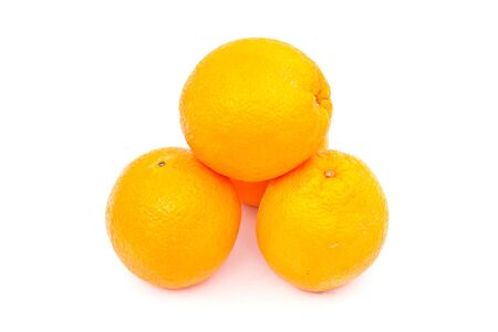 many oranges over white paperの写真素材