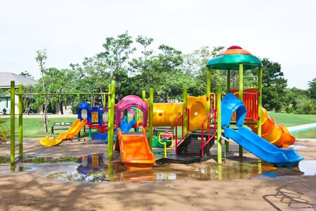 Playground at garden in Thailandの写真素材