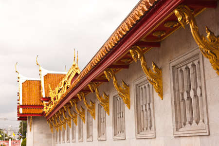 The Marble Buddhist Church at wat nenchamabophit in Thailandの写真素材